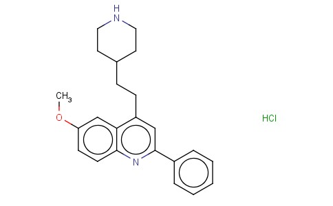 6-METHOXY-2-PHENYL-4-(2-(4-PIPERIDINYL)ETHYL)-QUINOLINE MONOHYDROCHLORIDE